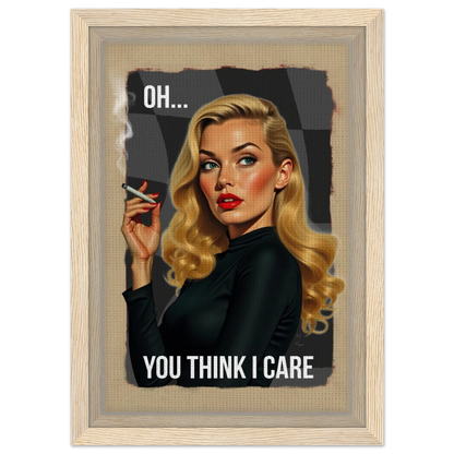 Retro Blonde Bombshell 1960s Funny Quote Art Print Light Wood Frame 20x30 cm 8x12″ Framed Canvas