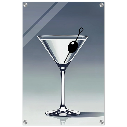 Retro Martini Lounge Cocktail Bar Art Print 40x60 cm 16x24″ Sleek Acrylic Print No Frame