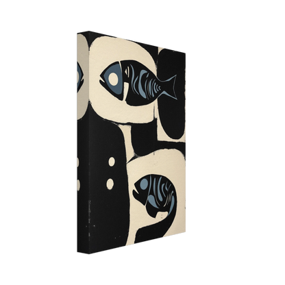 Abstract Mid-Century Modern Fish Art Print No Frame 20x30 cm 8x12″ Gallery Wrapped Canvas