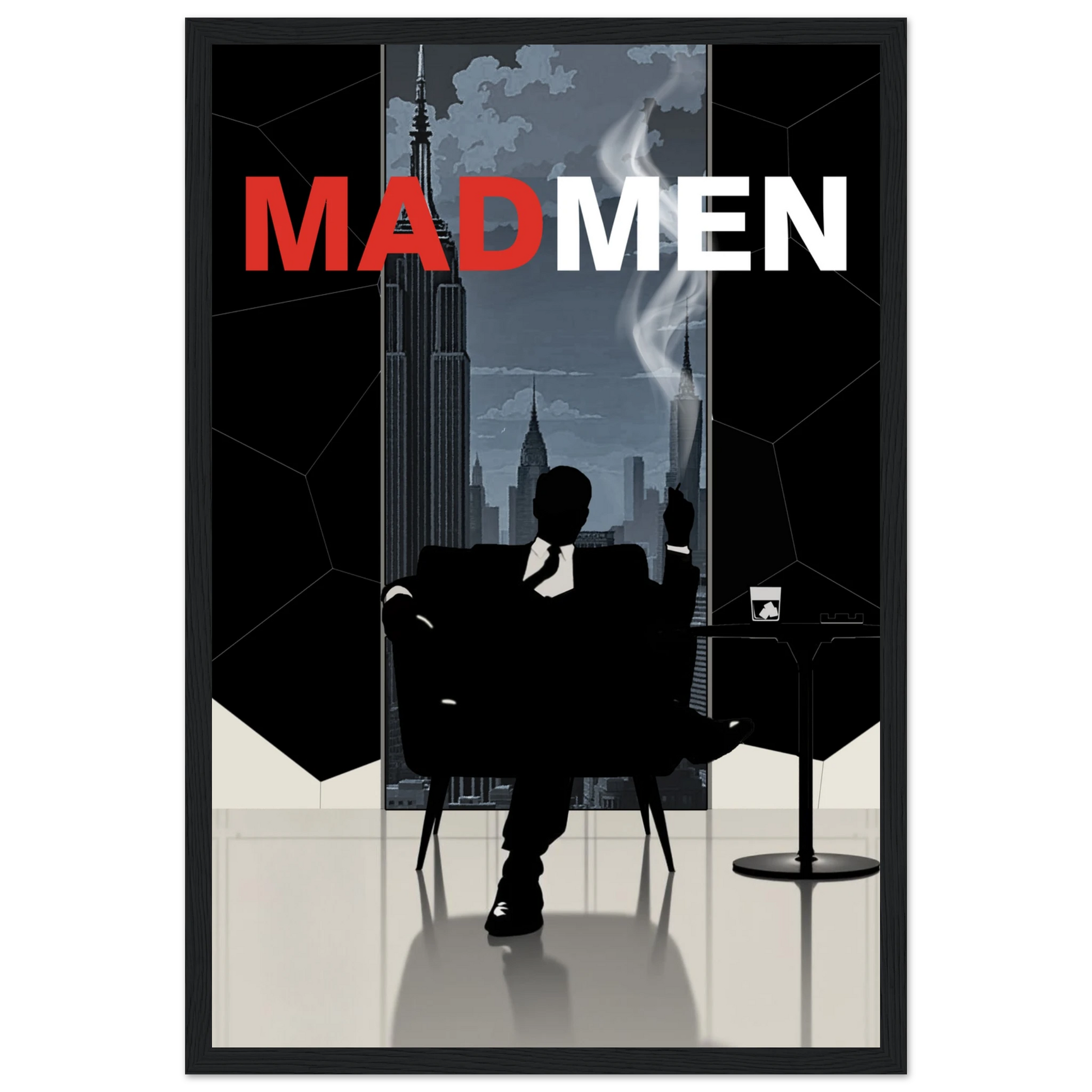 Mad Men Don Draper Retro Art Print Black Wood Frame 30x45 cm 12x18″ Classic Matte Framed Poster