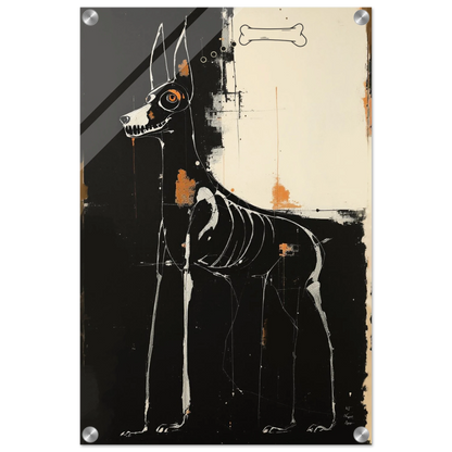 X-ray Skeleton Dog Abstract Art Poster Print 40x60 cm 16x24″ Sleek Acrylic Print No Frame