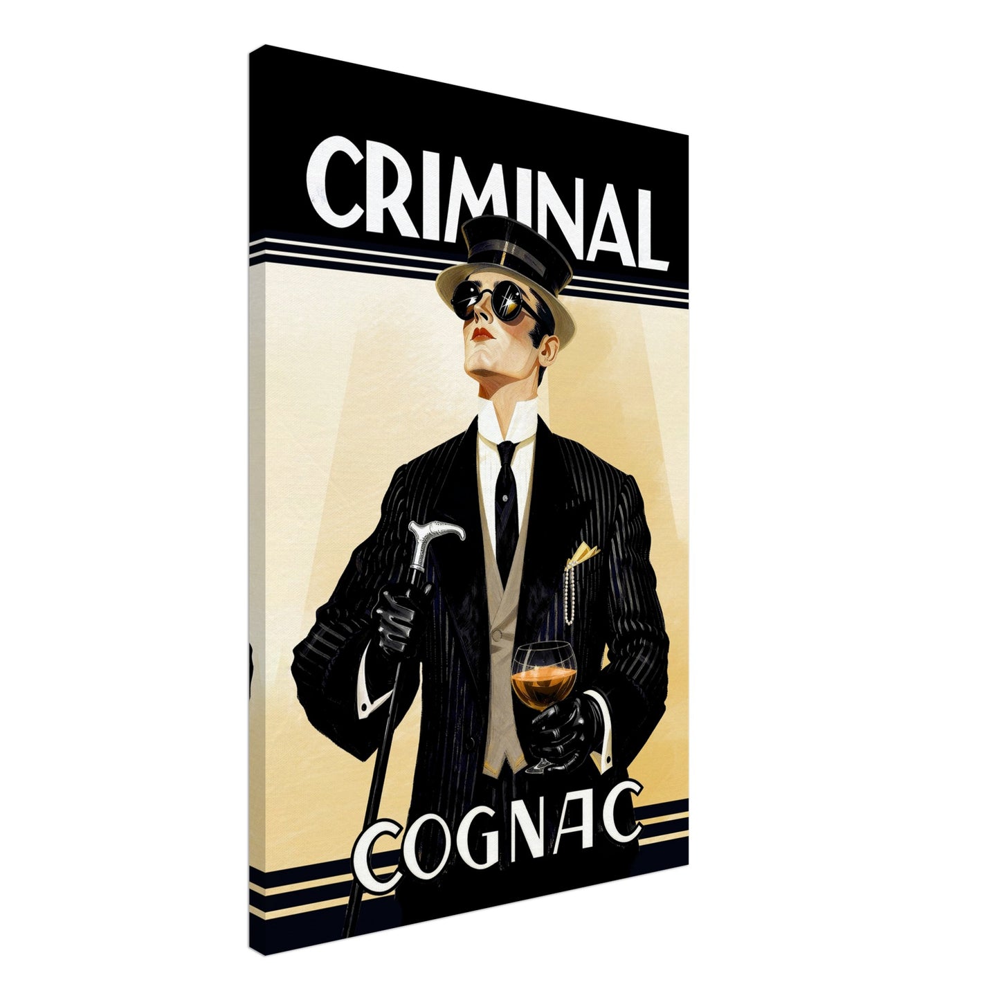 Criminal Cognac 1920s Art Deco Print 60x90 cm 24x36″ Gallery Wrapped Canvas