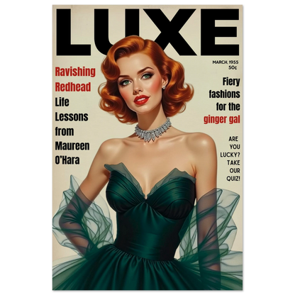 Maureen O'Hara Vintage Fashion Art Poster Print No Frame 40x60 cm 16x24″ Museum-Quality Matte Paper Poster