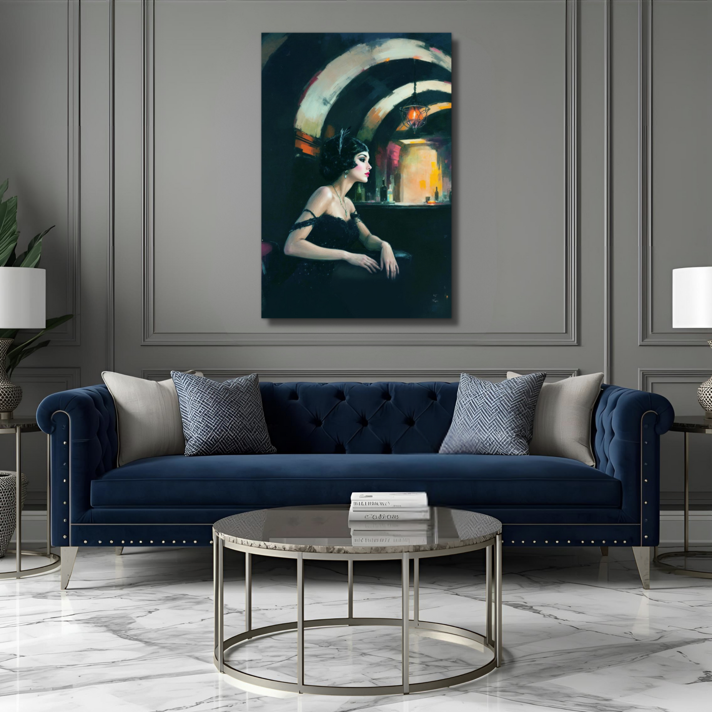 Speakeasy Flapper Gatsby Wall Art Poster Print 60x90 cm 24x36″ Gallery Wrapped Canvas No Frame