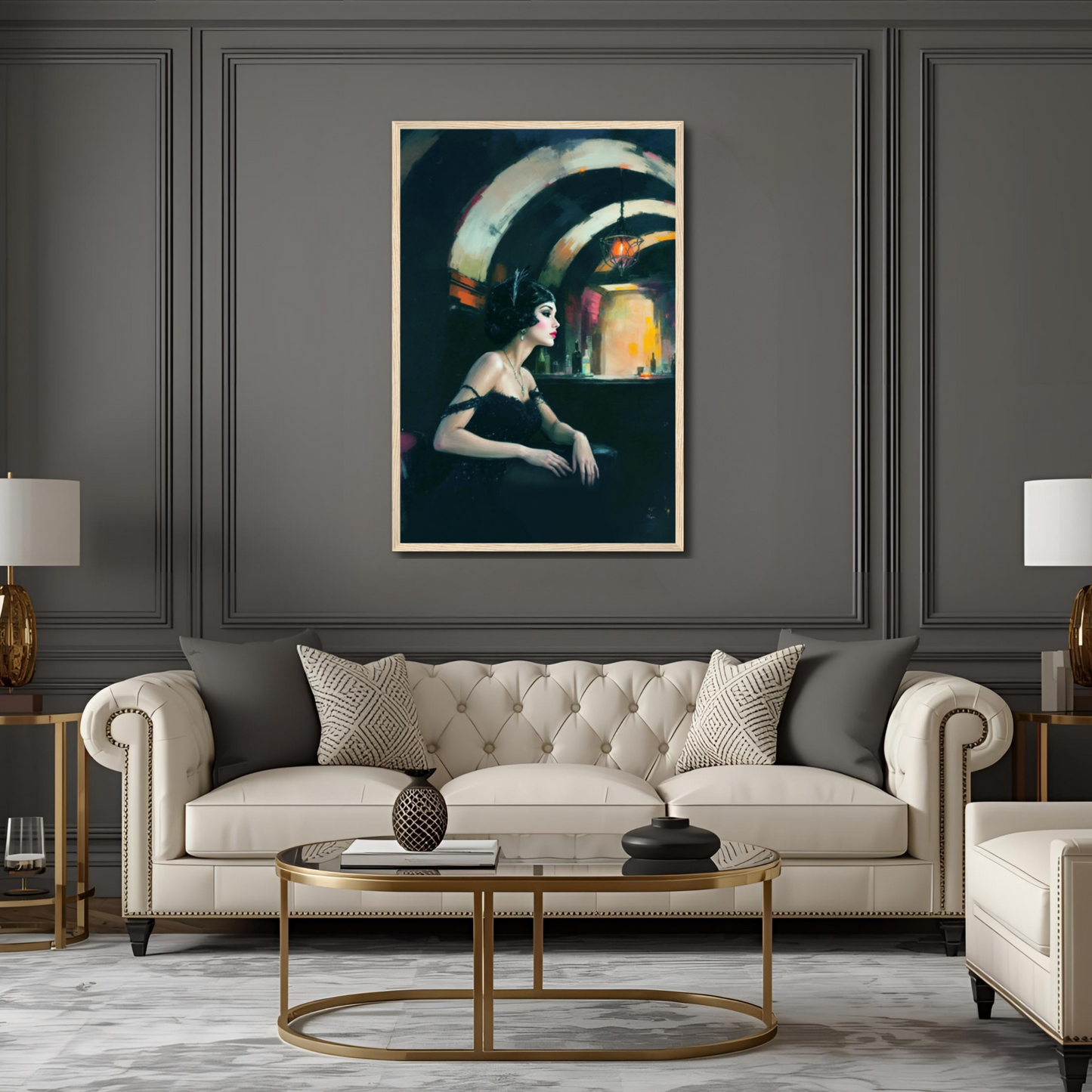 Speakeasy Flapper Gatsby Wall Art Poster Print 60x90 cm 24x36″ Gallery Wrapped Canvas No Frame