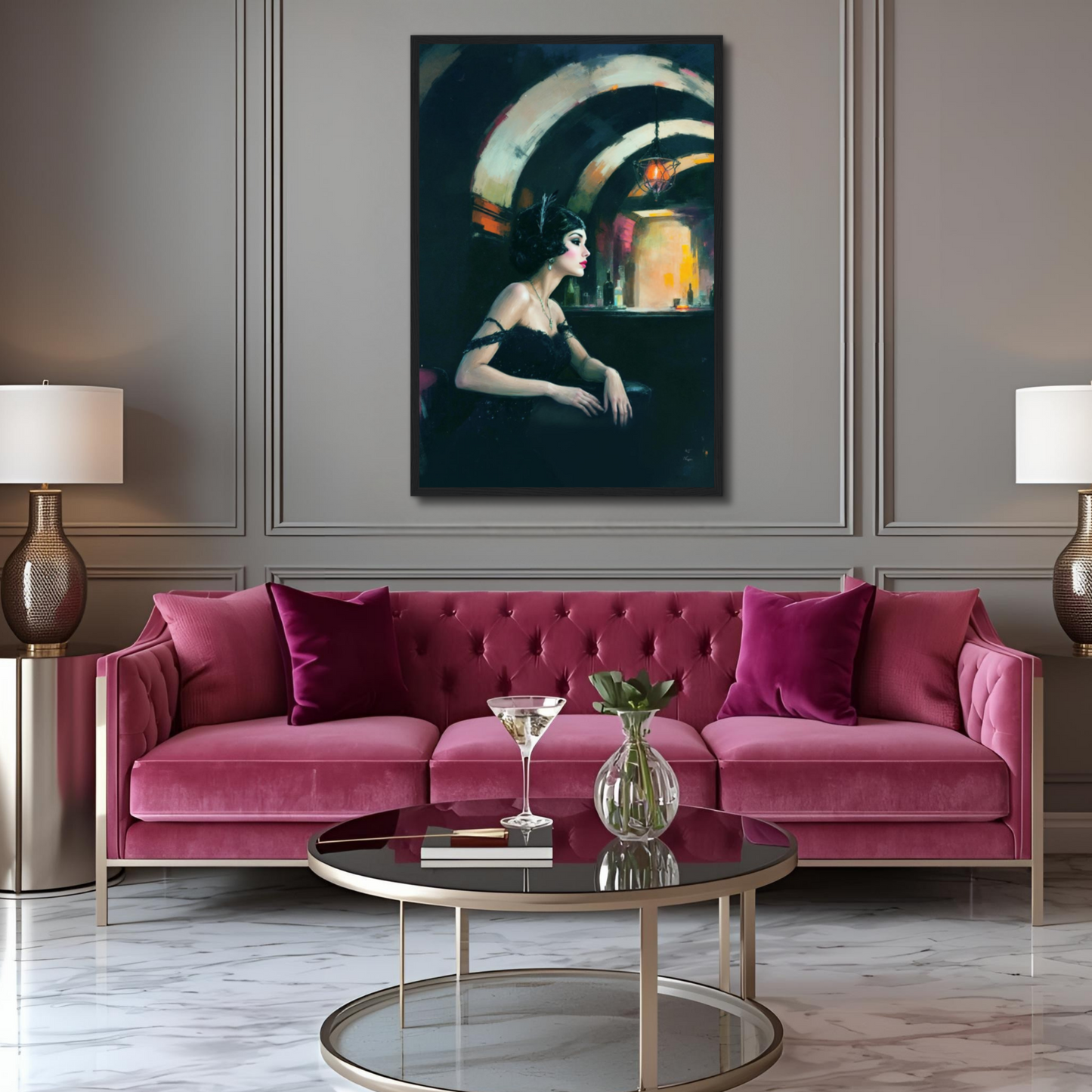 Speakeasy Flapper Gatsby Wall Art Poster Print 60x90 cm 24x36″ Gallery Wrapped Canvas No Frame