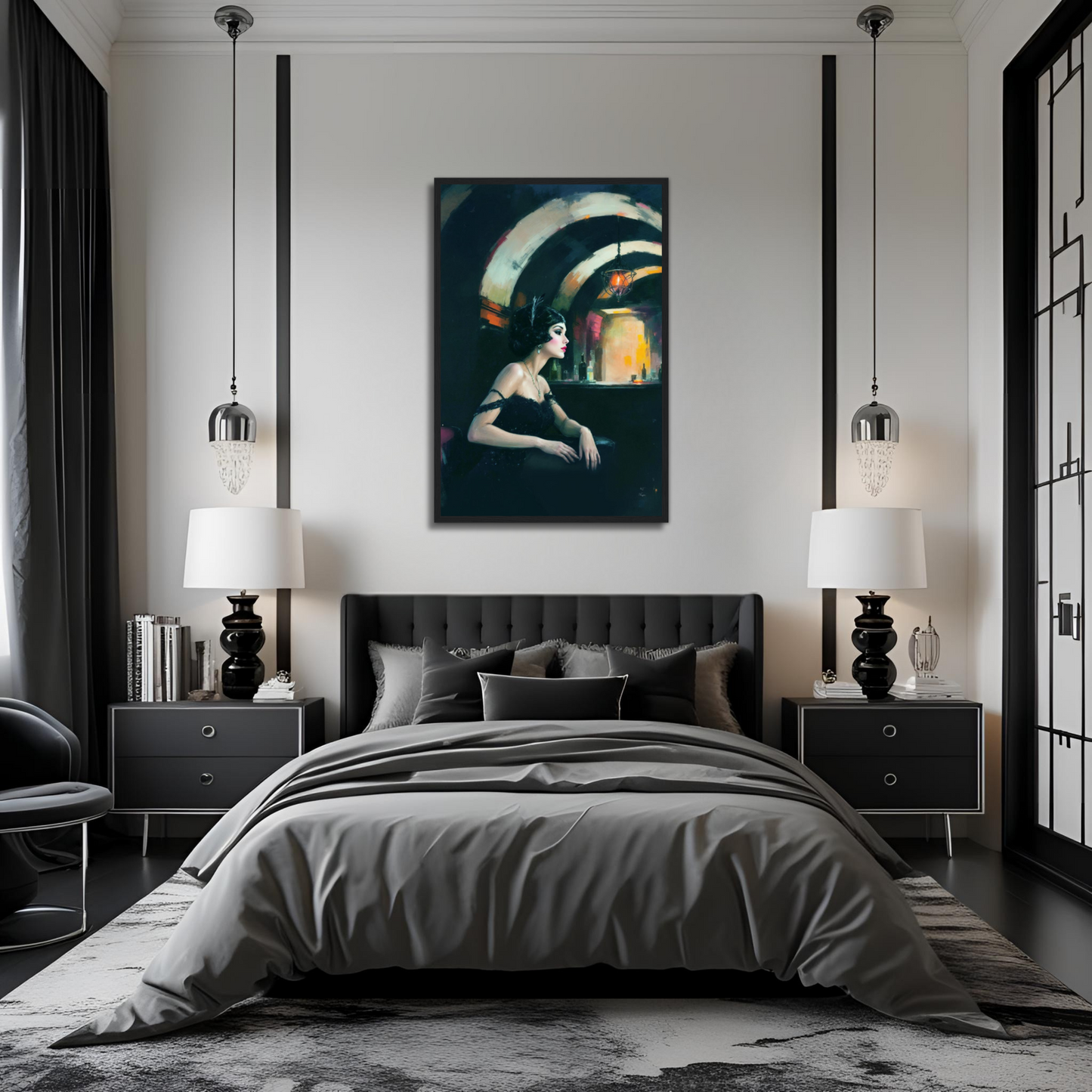 Speakeasy Flapper Gatsby Wall Art Poster Print 60x90 cm 24x36″ Gallery Wrapped Canvas No Frame