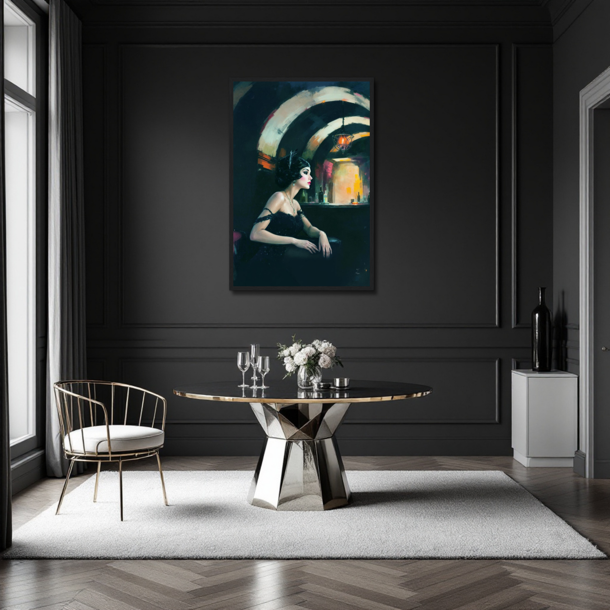 Speakeasy Flapper Gatsby Wall Art Poster Print 60x90 cm 24x36″ Gallery Wrapped Canvas No Frame