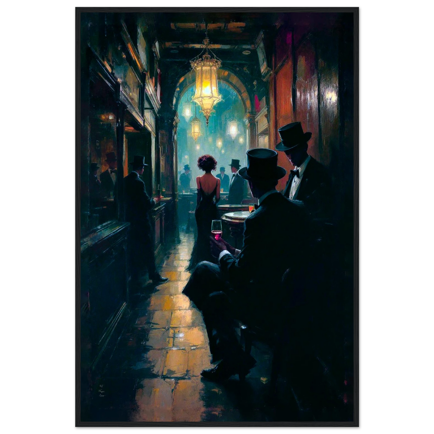 Prohibition Speakeasy Art Deco Print No Frame 60x90 cm 24x36″ Gallery Wrapped Canvas