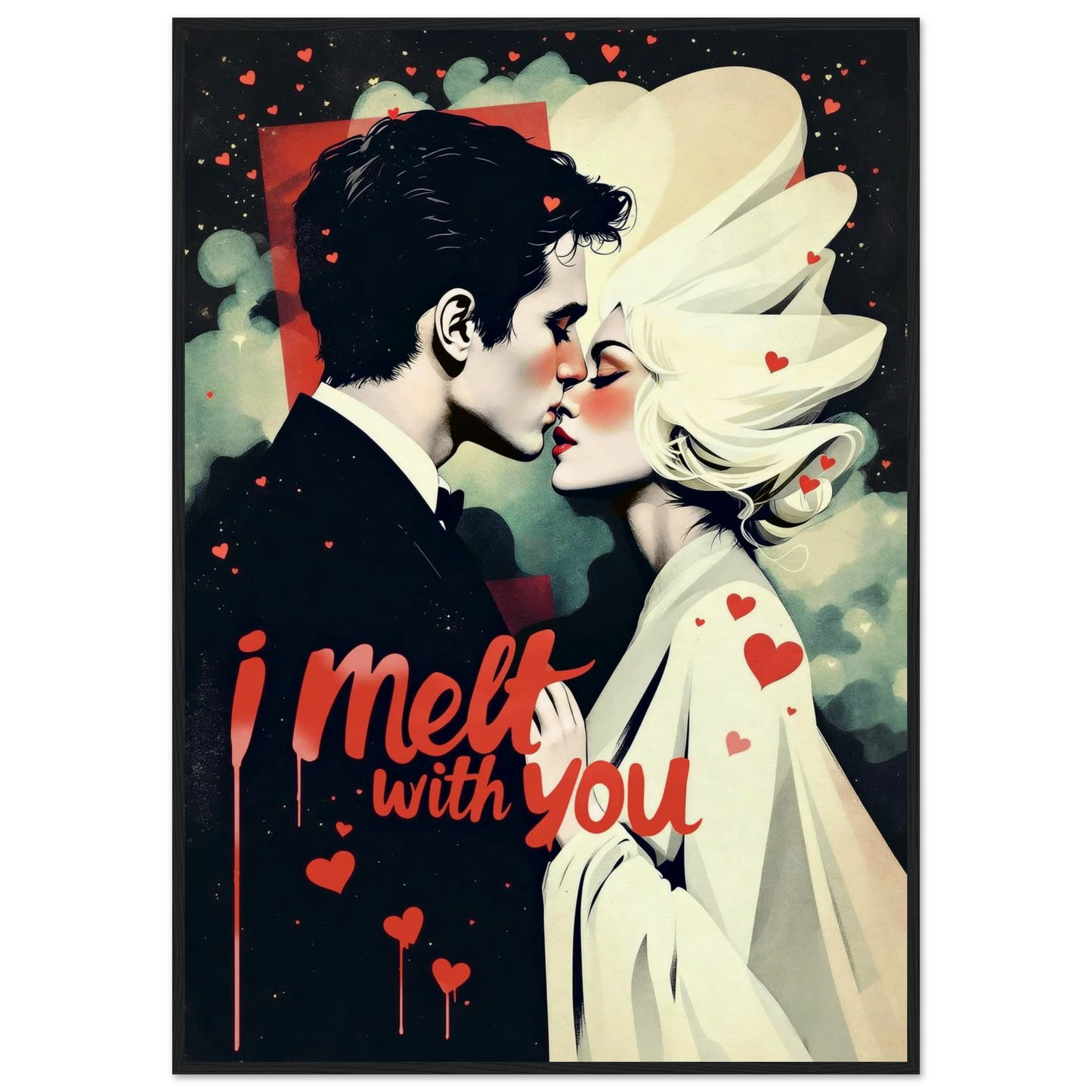I Melt With You Avant-garde Retro Art Print 28x40″ Museum-Quality Matte Framed Poster - Black Wood