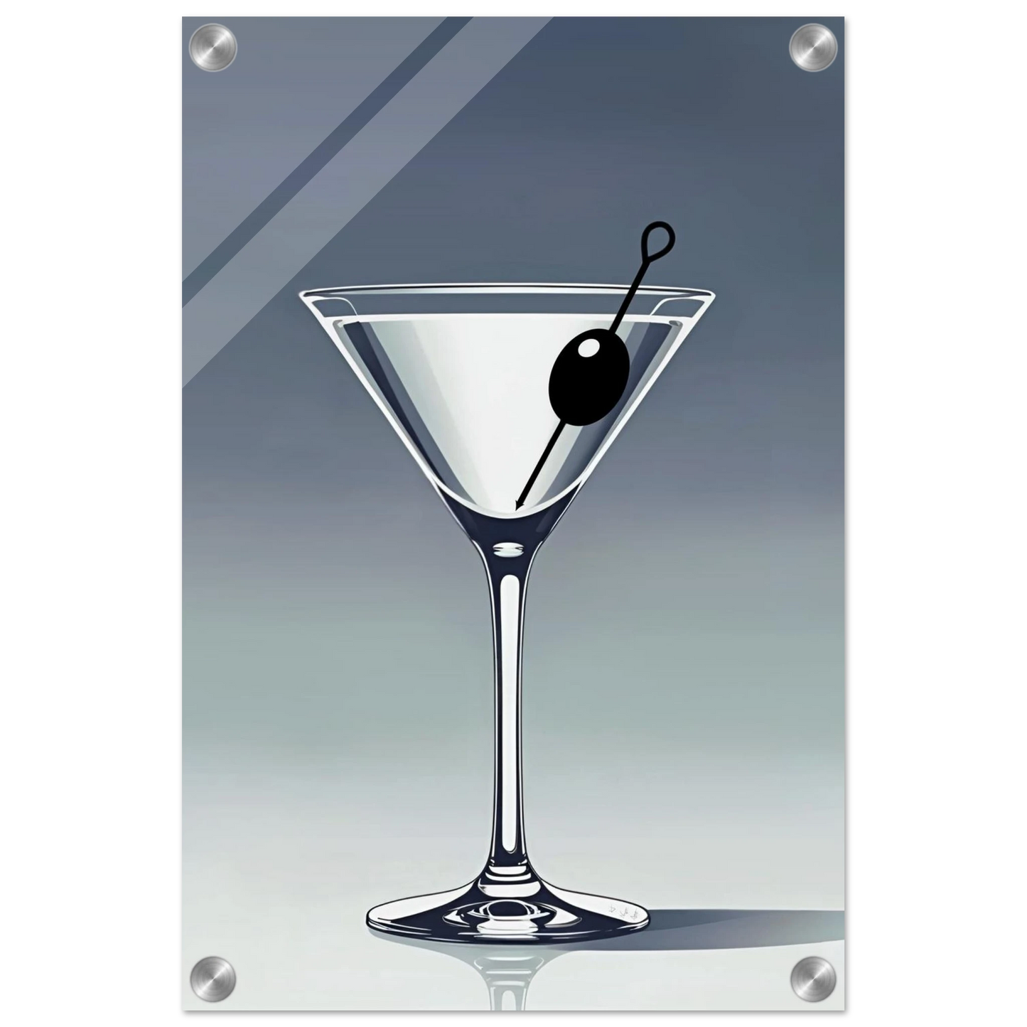 Retro Martini Cocktail Bar Art Print 30x45 cm 12x18″ Sleek Acrylic Print No Frame