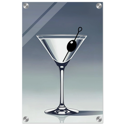 Retro Martini Lounge Cocktail Bar Art Print 30x45 cm 12x18″ Sleek Acrylic Print No Frame