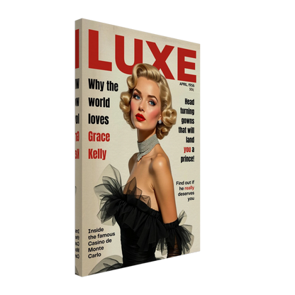 Grace Kelly Hollywood Glam Magazine Art Print No Frame 40x60 cm 16x24″ Gallery Wrapped Canvas