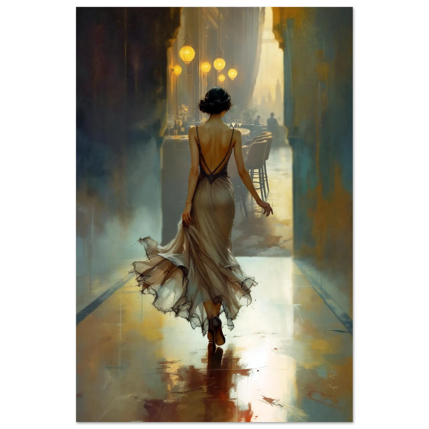 1920s Speakeasy Art Deco Print No Frame 60x90 cm 24x36″ Gallery Wrapped Canvas