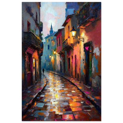 Old Europe Romantic Street Art Print 40x60 cm 16x24″ Classic Matte Poster No Frame