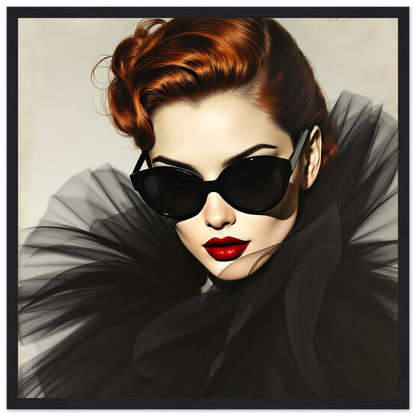 Femme Fatale Paris Runway Fashion Art Print 40x40 cm 16x16″ Premium Matte Paper Wooden Framed Poster