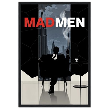 Mad Men Don Draper Retro Art Print Black Wood Frame 30x45 cm 12x18″ Premium Matte Framed Poster