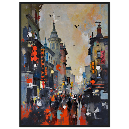 Gothic City Street Art Print - European Cityscape