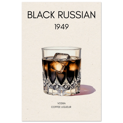 Black Russian Cocktail Bar Art Print No Frame 30x45 cm 12x18″ Museum-Quality Matte Paper Poster