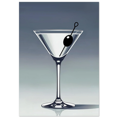 Retro Martini Lounge Cocktail Bar Art Print 70x100 cm 28x40″ Classic Matte Paper Poster No Frame