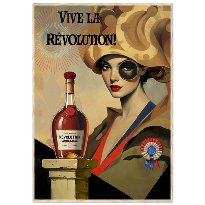 Vintage French Revolution Cognac Art Print Light Wood Frame 70x100 cm 28x40″ Museum-Quality Matte Paper Wooden Framed Poster