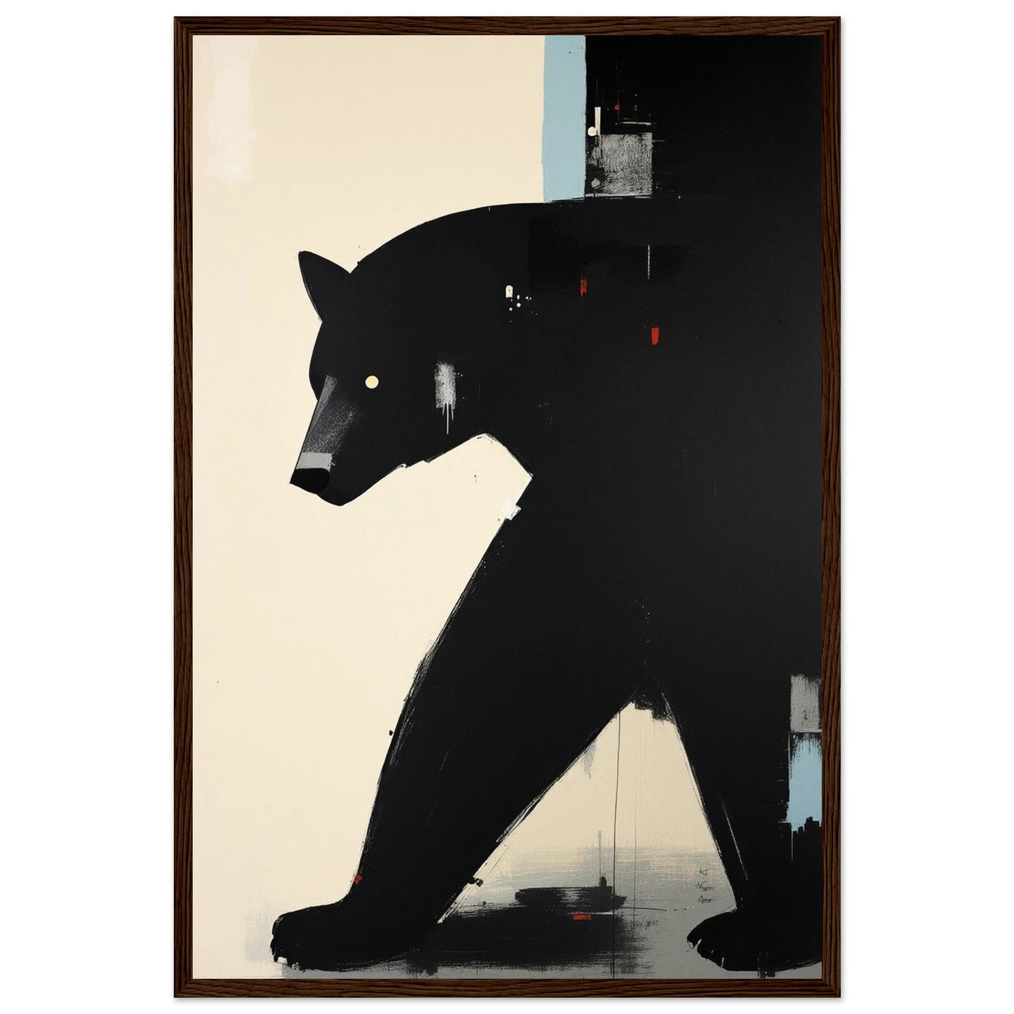 Abstract Black Bear Art Poster Print