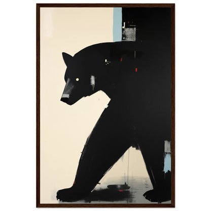Minimalist Abstract Black Bear Art Poster Print