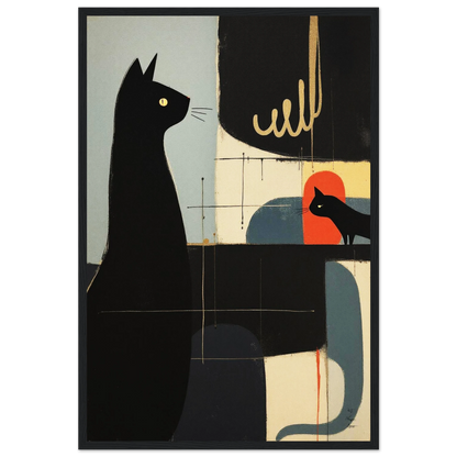 Abstract Cat & Kitten Modern Art Print