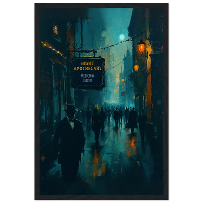 Prohibition Speakeasy Moody Nightlife Art Print 30x45 cm 12x18″ Museum-Quality Matte Paper Wooden Framed Poster Black Wood Frame