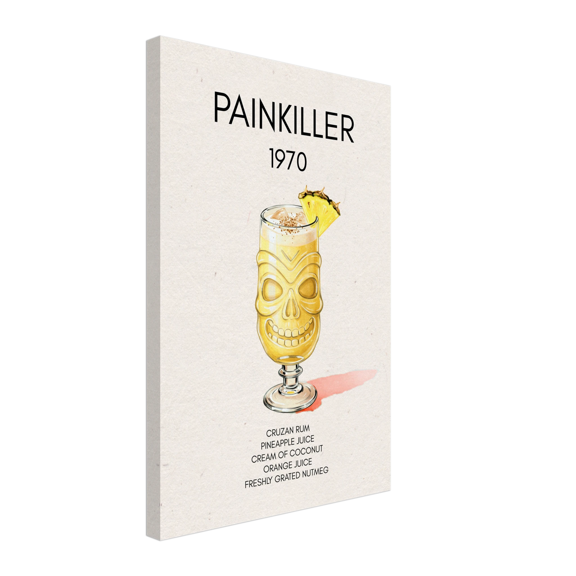 Painkiller Cocktail Bar Art Tiki Print No Frame 40x60 cm 16x24″ Gallery Wrapped Canvas