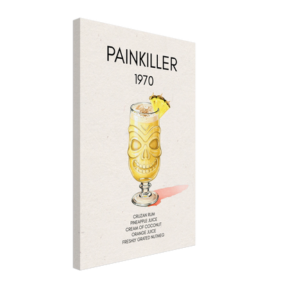 Painkiller Cocktail Bar Art Tiki Print No Frame 40x60 cm 16x24″ Gallery Wrapped Canvas