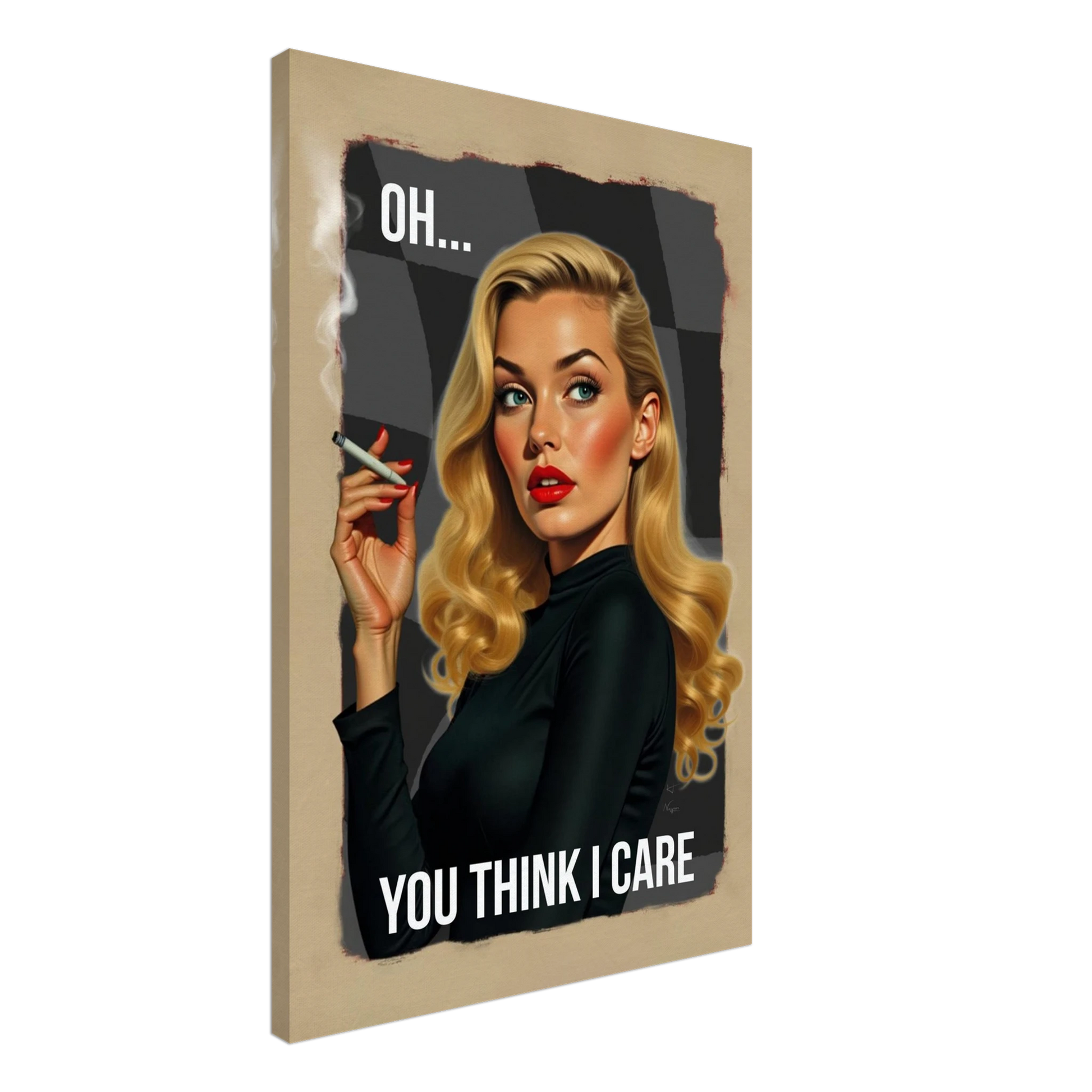 Retro Blonde Bombshell 1960s Funny Quote Art Print No Frame 60x90 cm 24x36″ Gallery Wrapped Canvas