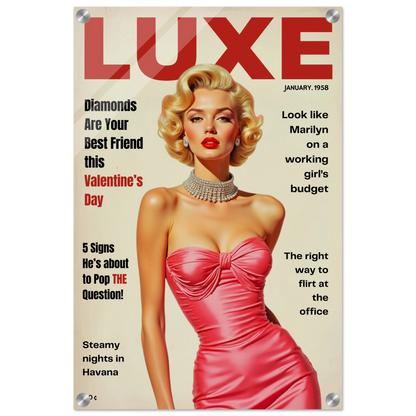 Marilyn Monroe Hollywood Glam Art Print 40x60 cm 16x24″ Sleek Acrylic Print No Frame
