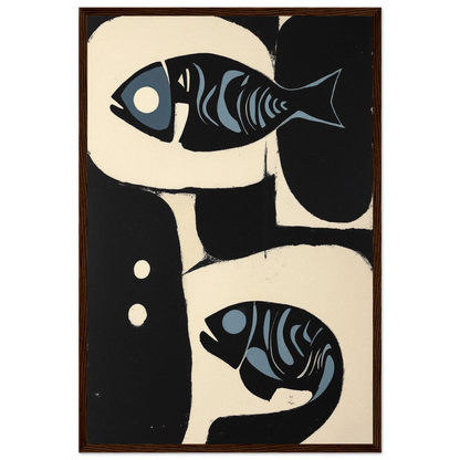 Abstract Mid-Century Modern Fish Art Print No Frame 60x90 cm 24x36″ Gallery Wrapped Canvas