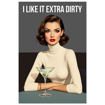 Extra Dirty Martini Cocktail Bar Art Print No Frame Premium Matte Paper Poster 40x60 cm 16x24″