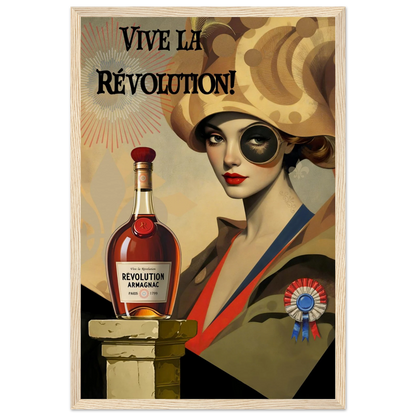 Vintage French Revolution Cognac Art Print Light Wood Frame 30x45 cm 12x18″ Museum-Quality Matte Paper Wooden Framed Poster