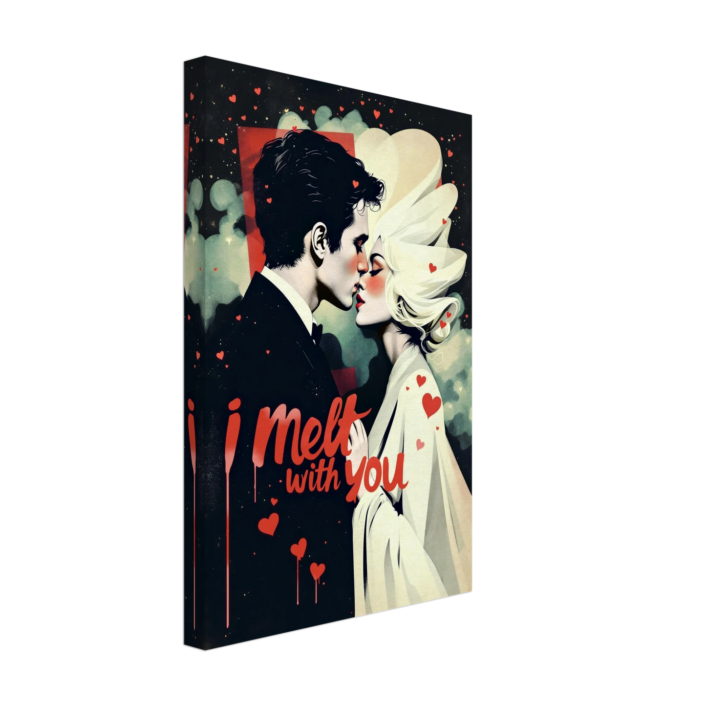 I Melt With You Avant-garde Retro Art Print 12x18″ Gallery Wrapped Canvas - 1.5" Mirrored Sides