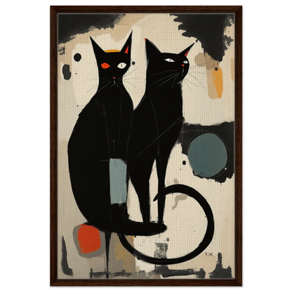 Abstract Crazy Cat Duo Art Print