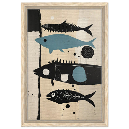 Mid-Century Modern Fish Art Poster Print – Framed Abstract Neutral Wall Decor No Frame 30x45 cm 12x18″ Sleek Acrylic Print