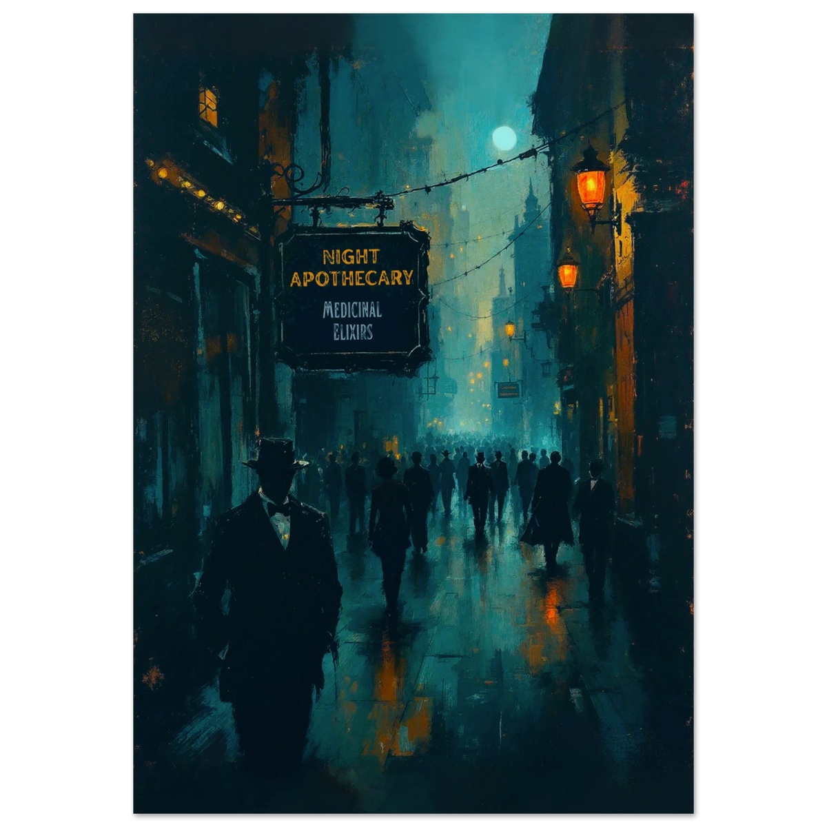 Prohibition Speakeasy Moody Nightlife Art Print 70x100 cm 28x40″ Museum-Quality Matte Paper Poster No Frame