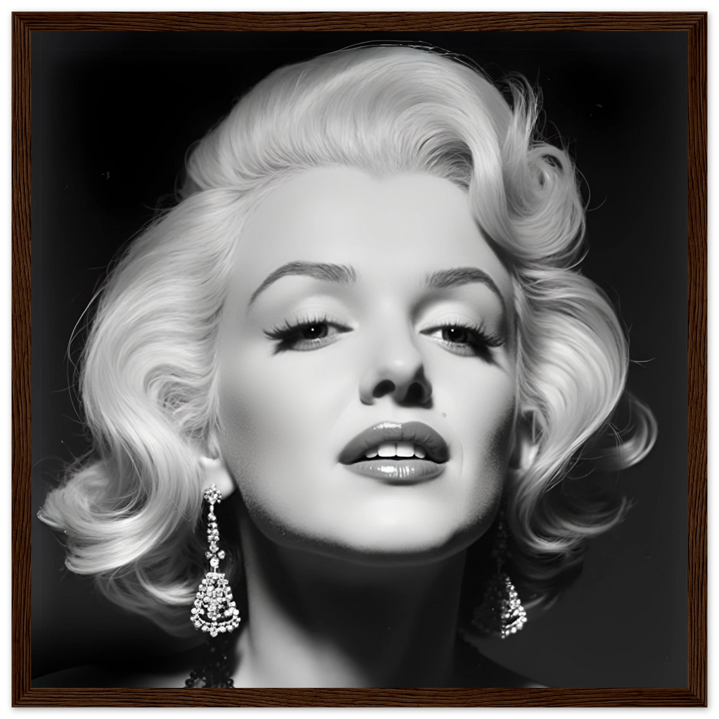 Marilynn Monroe Art Print Dark Brown Wood Frame 40x40 cm 16x16″ Premium Matte Paper Wooden Framed Poster