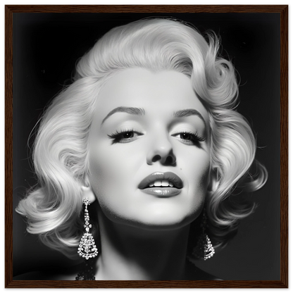 Marilynn Monroe Art Print Dark Brown Wood Frame 40x40 cm 16x16″ Premium Matte Paper Wooden Framed Poster