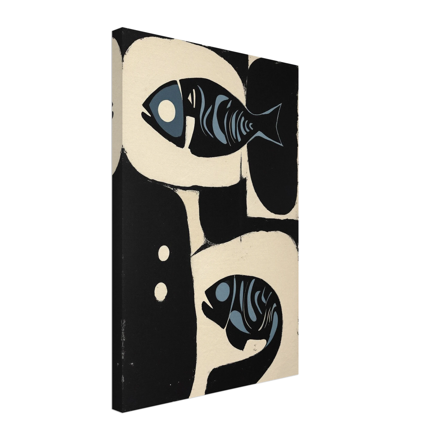 Abstract Mid-Century Modern Fish Art Print No Frame 40x60 cm 16x24″ Gallery Wrapped Canvas