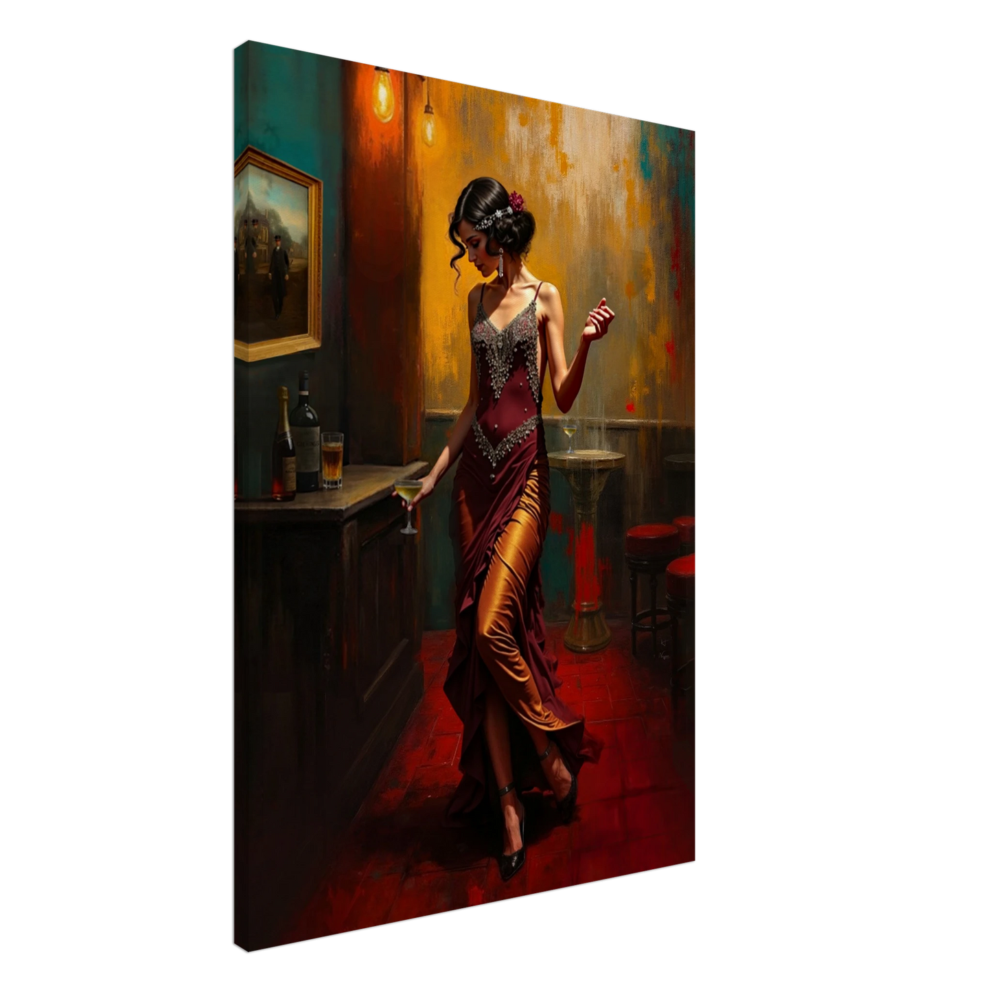 Speakeasy Flapper Art Prohibition Poster Print No Frame 70x100 cm 28x40″ Gallery Wrapped Canvas