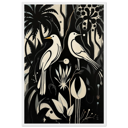 Black & White Minimalist Bird Art Print