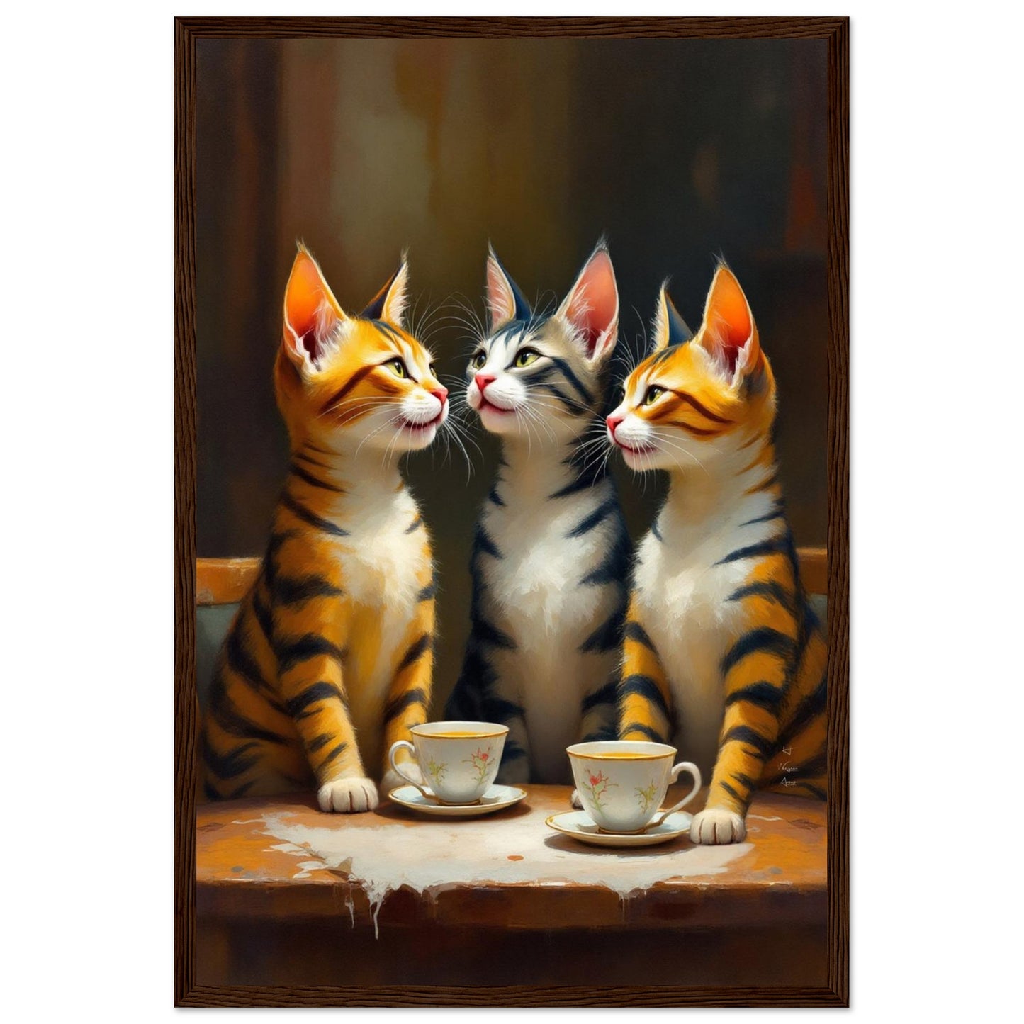 Tabby Cat Vintage Kitchen Art Print 60x90 cm 24x36″ Sleek Acrylic Print No Frame
