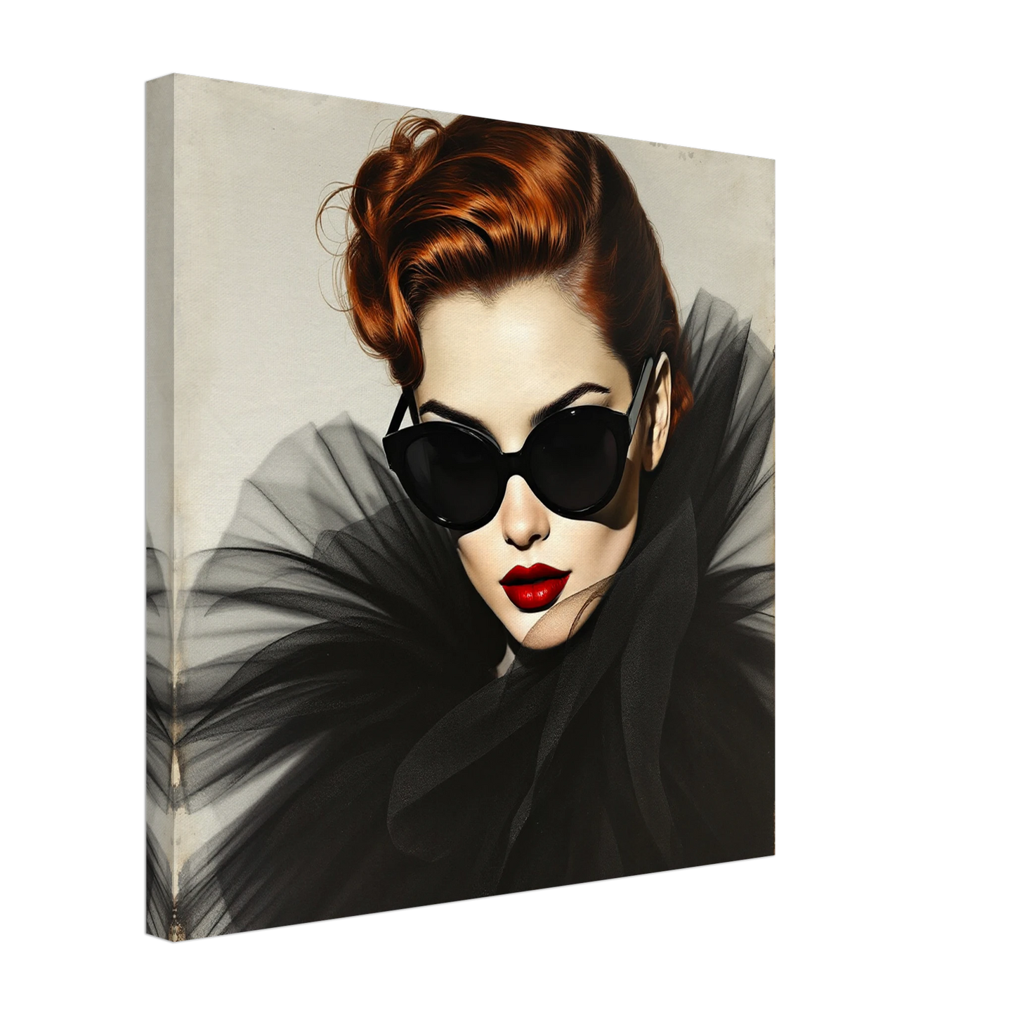 Femme Fatale Paris Runway Fashion Art Print 50x50 cm 20x20″ Gallery Wrapped Canvas