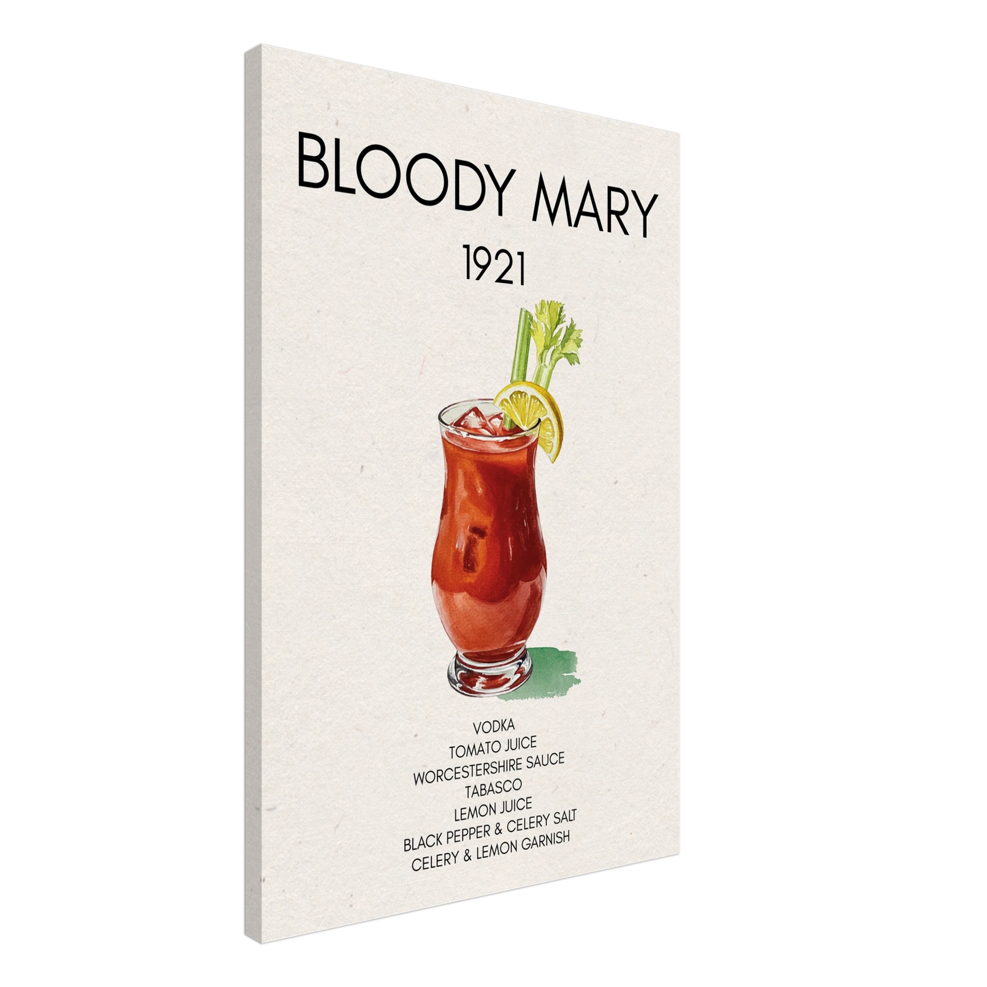Bloody Mary Cocktail Bar Poster Print Dark Brown Wood 40x60 cm 16x24″ Museum-Quality Matte Paper Wooden Framed Poster