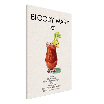 Bloody Mary Cocktail Bar Art Print Dark Brown Wood 40x60 cm 16x24″ Museum-Quality Matte Paper Wooden Framed Poster