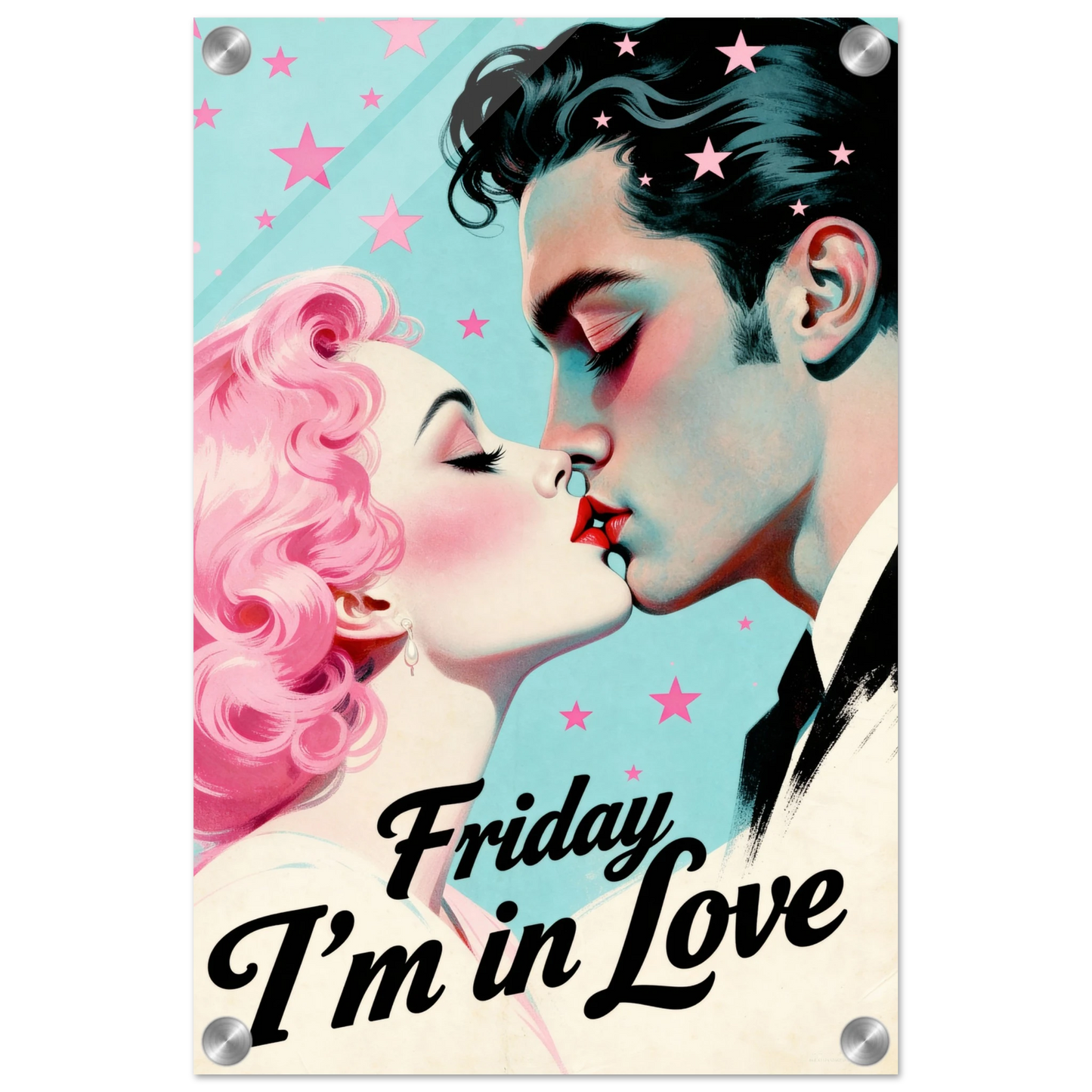 Friday I'm In Love - Retro Romantic Art Print 12x18″ Sleek Acrylic Print